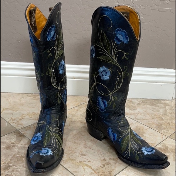 Old Gringo Embroidered Crystal Sora Size 6.5B Western Cowboy Cowgirl Boots Blue - Picture 1 of 13